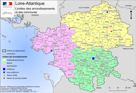 Limites des arrondissements et des communes