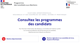 Elections - Programmes des candidats en ligne